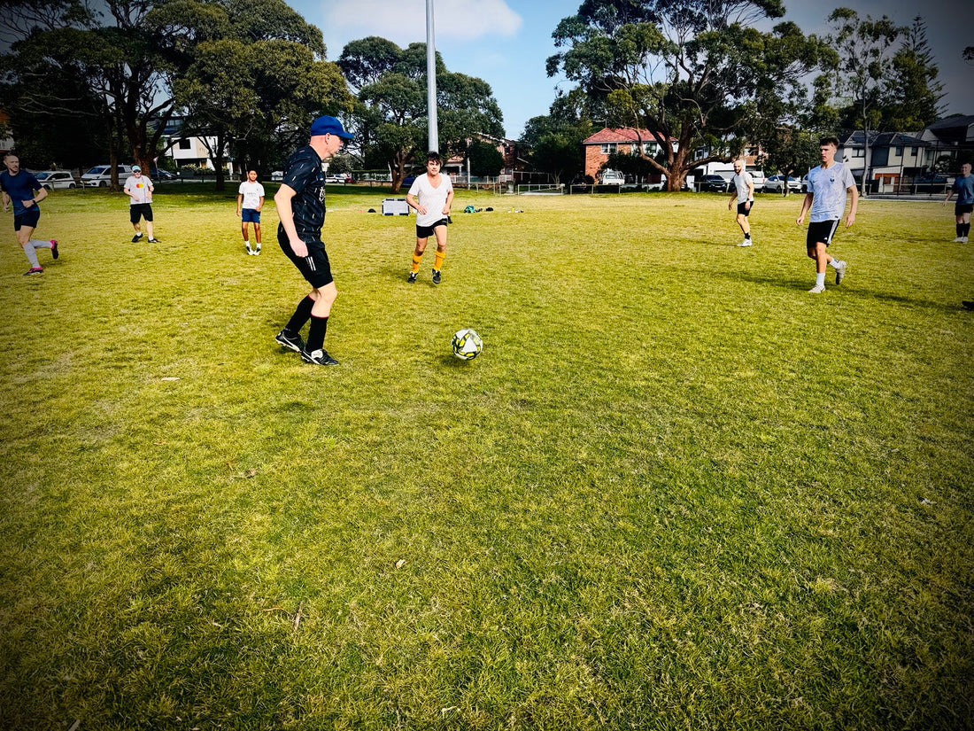 Players taking part in the first Sunday Social off-season football session