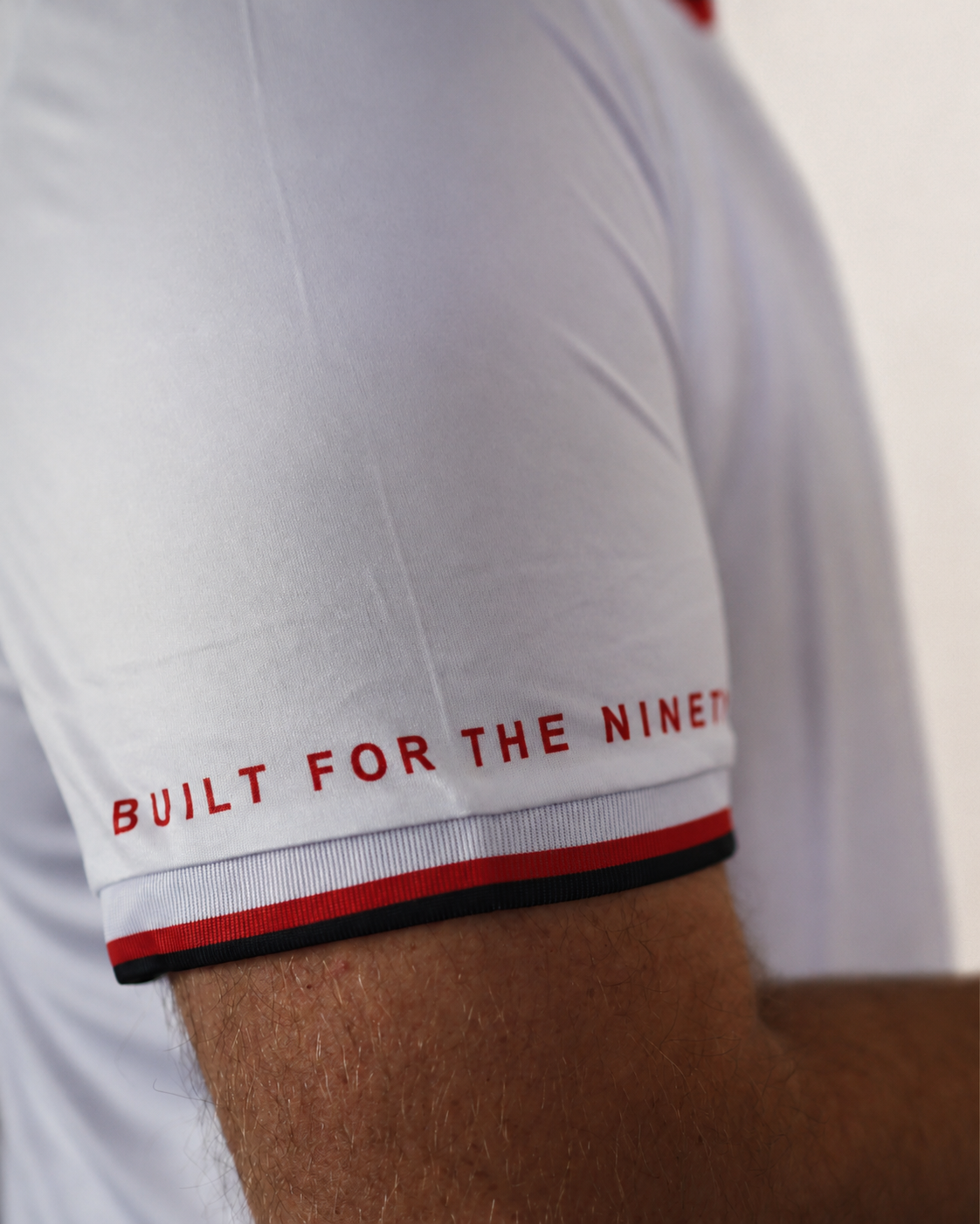 Built for the Ninety sleeve detail on the Ghost White training kit