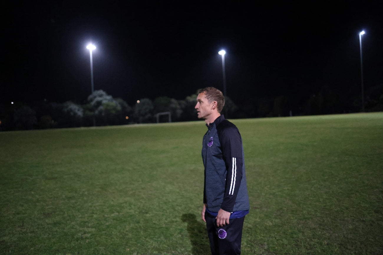 Calum Mclellend side-on at Randwick City AA1 training